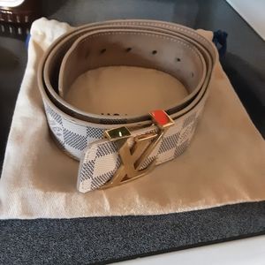 Accessories, White Checker Louis Vuitton Belt